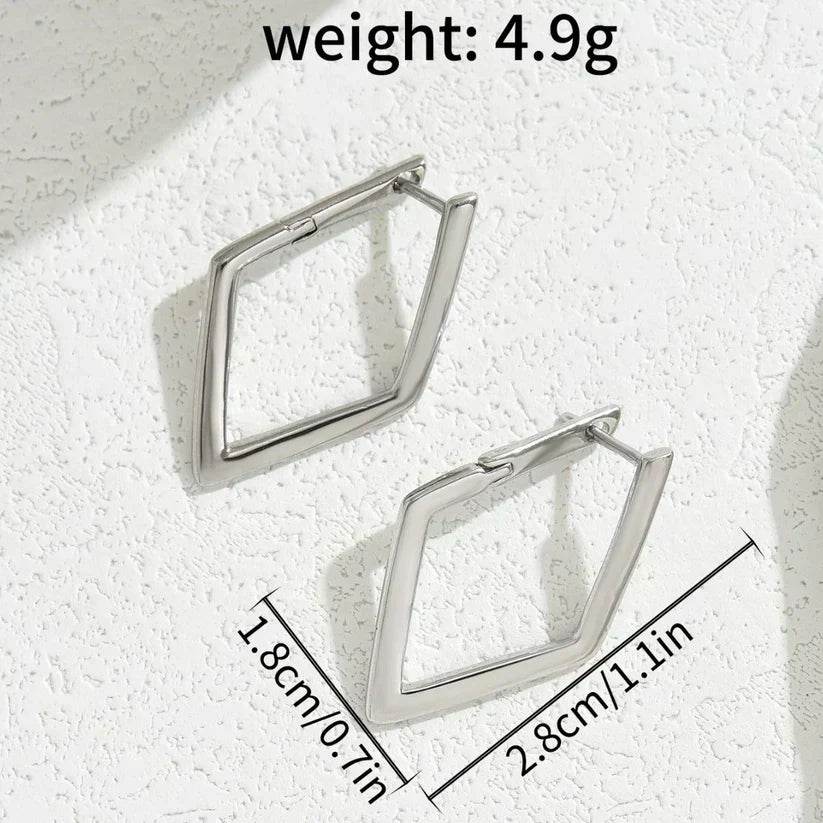 Simple Geometric Quadrilateral Design Earrings